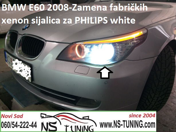 bmw 5 e60 2008 xenon farovi d1s sijalica philips osram zamena ugradnja auto servis novi sad tuning ns